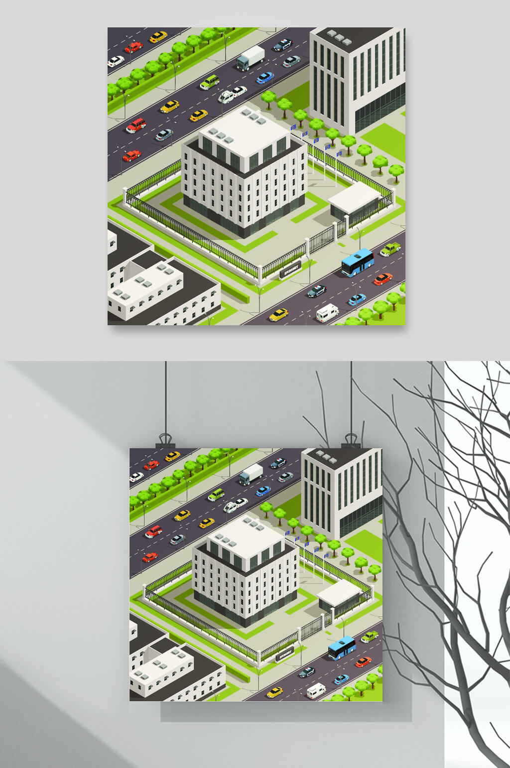 城市建筑绿化设计素材素材