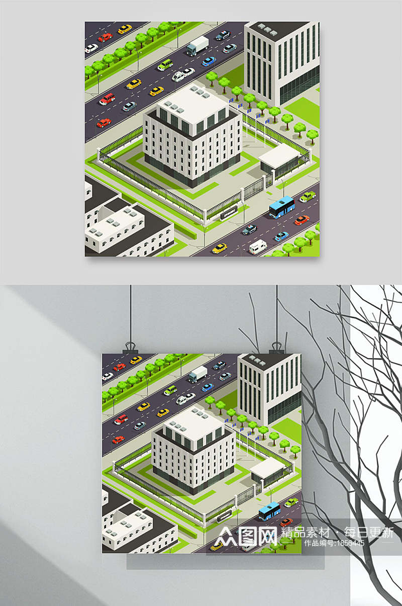 城市建筑绿化设计素材素材