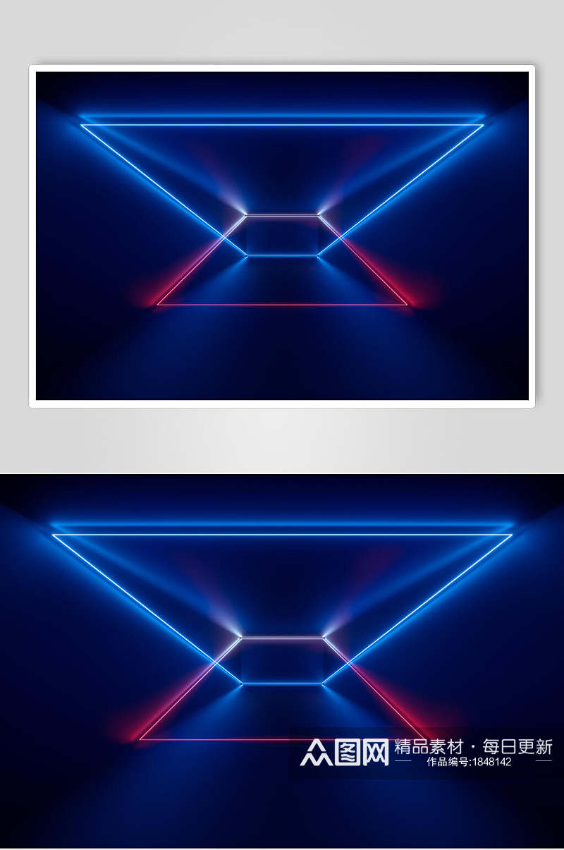 冷酷蓝色空间光线折射光效图片素材