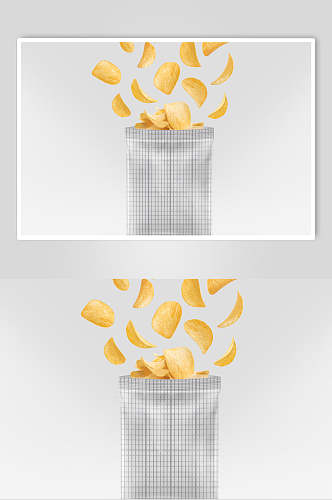 悬浮薯片包装样机效果图