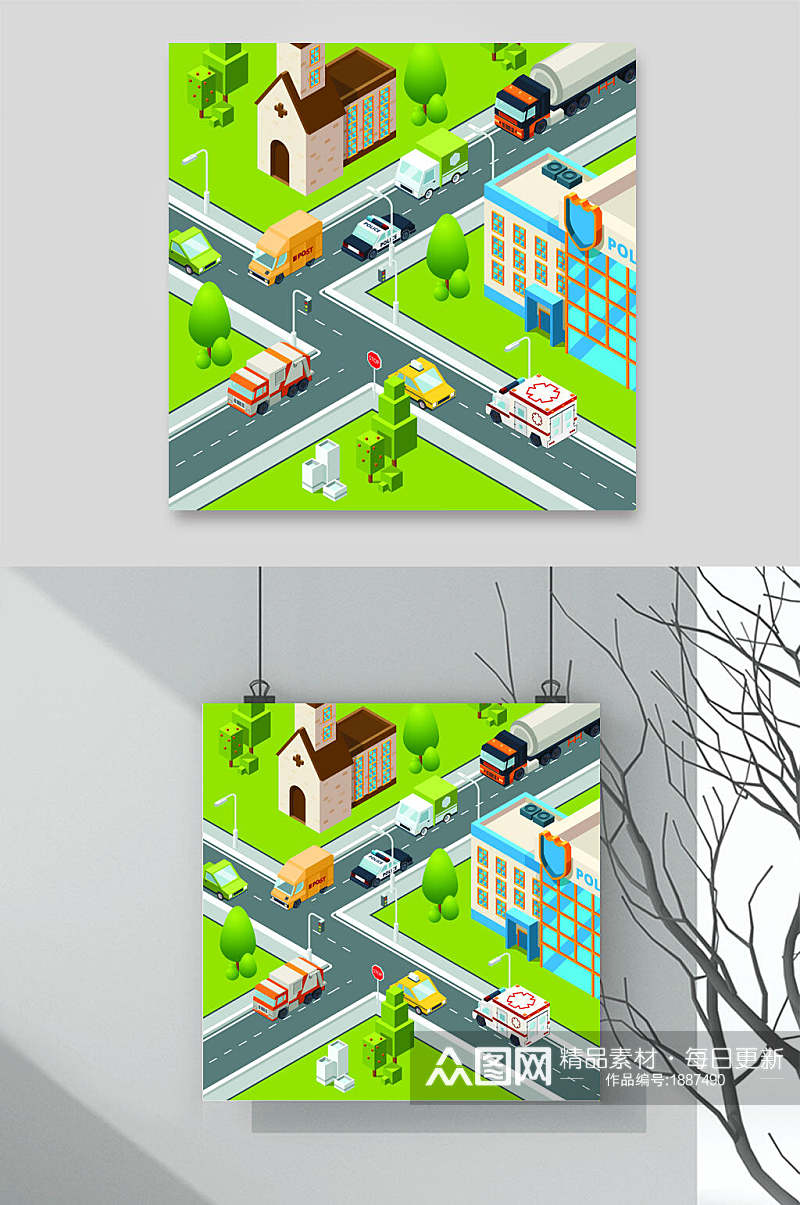 城市道路交通便利设计素材素材
