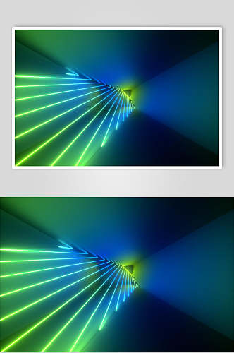 蓝绿色渐变空间光线折射光效图片