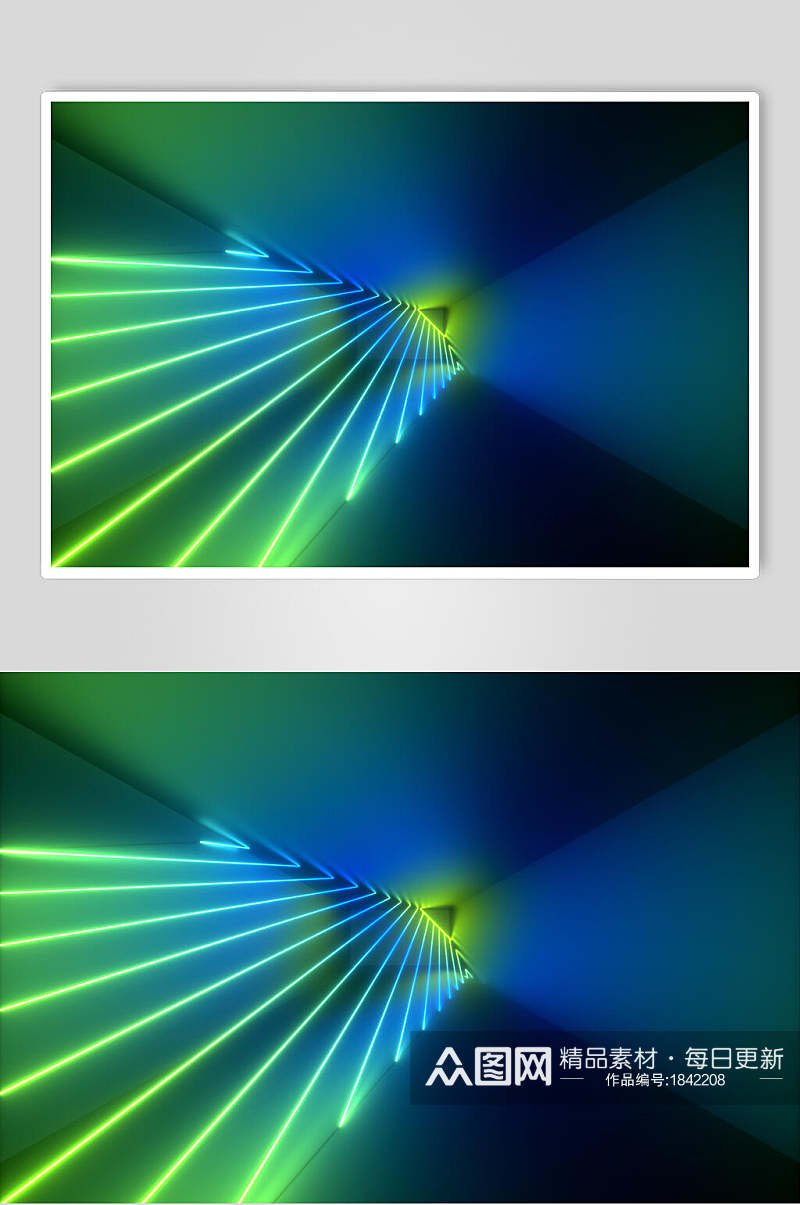 蓝绿色渐变空间光线折射光效图片素材