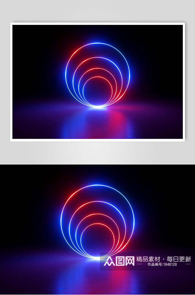 创意圆环空间光线折射光效图片素材
