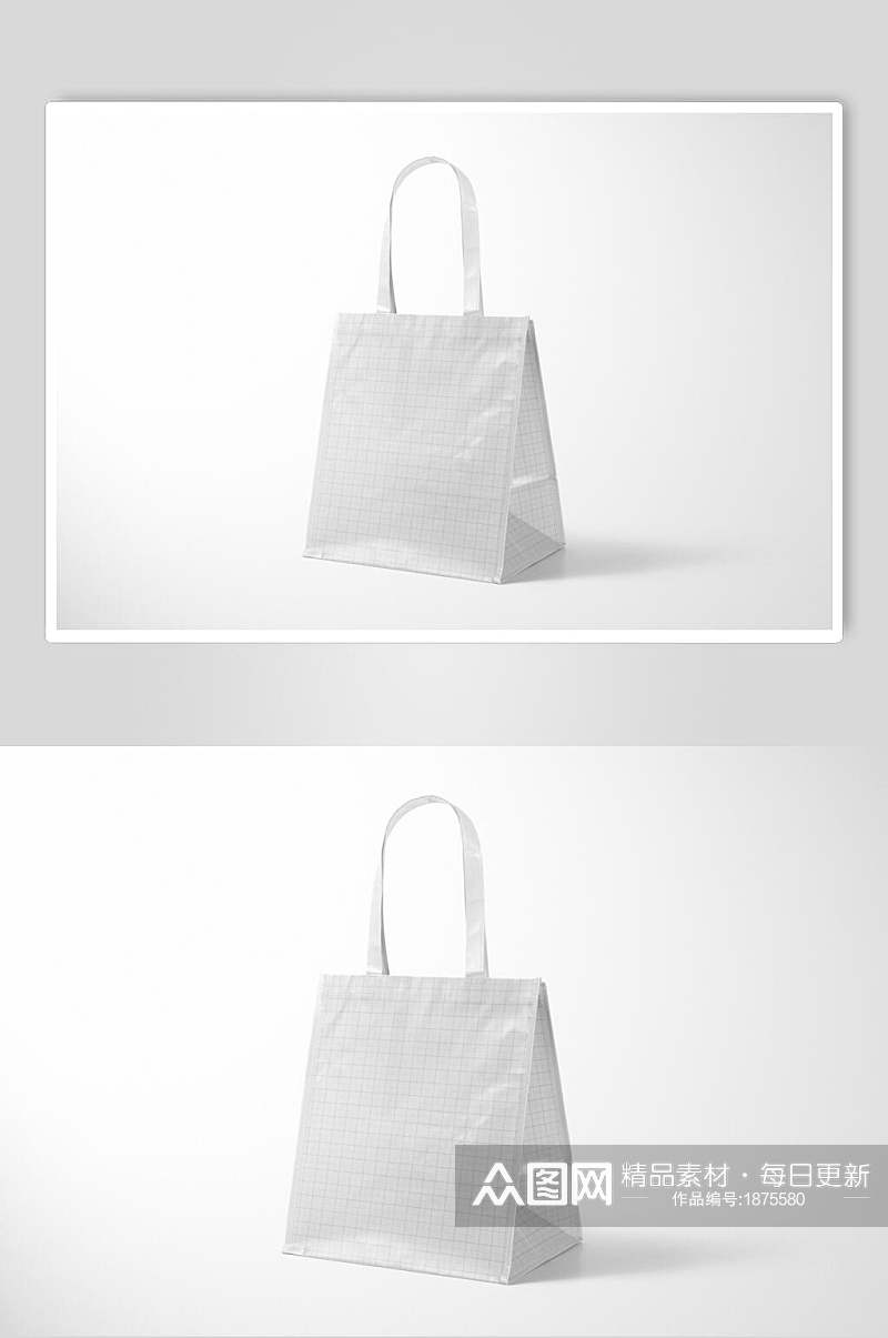 白色手提塑料袋样机贴图效果图素材