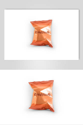 橘色膨化食品包装LOGO展示样机
