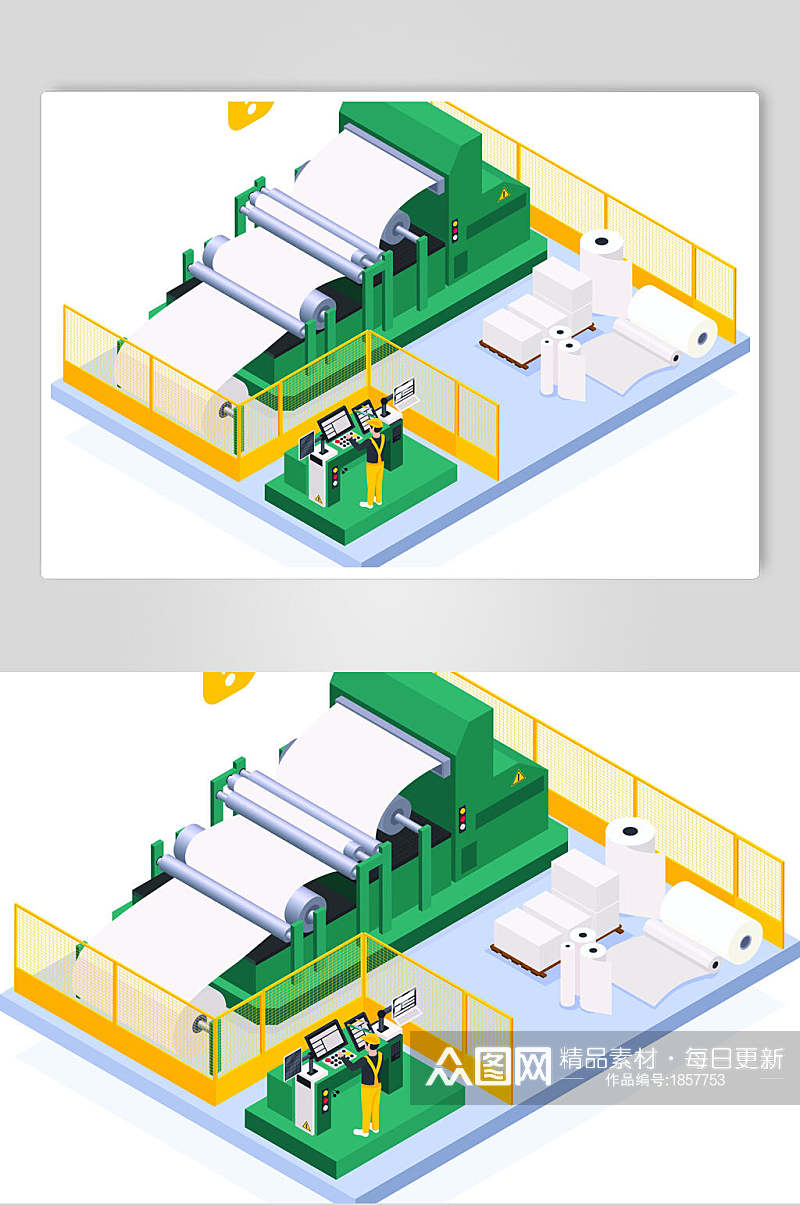 造纸工人流程操作设计素材素材