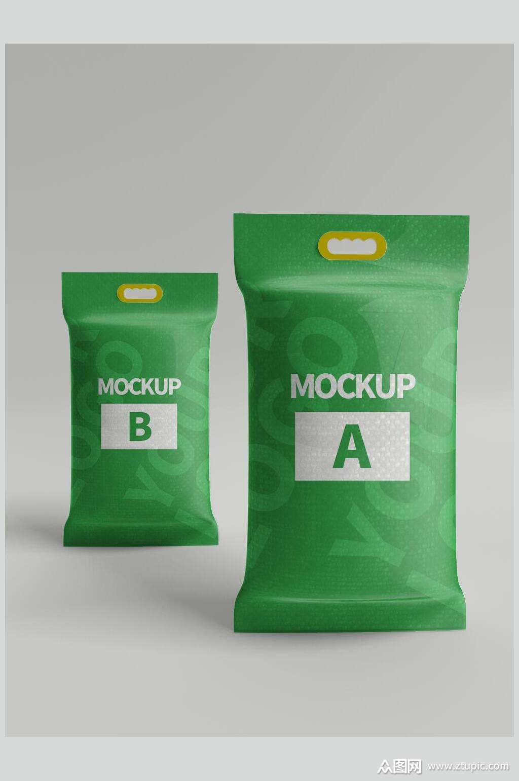 绿色塑料产品包装样机效果图