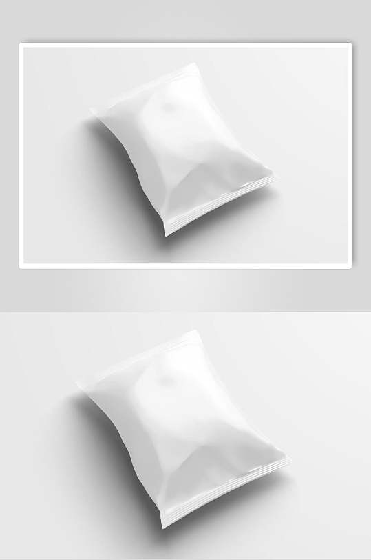 极简白色膨化食品包装样机效果图