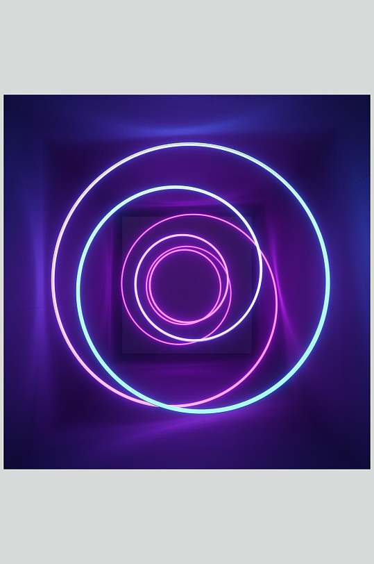 蓝紫色环形空间光线折射光效图片