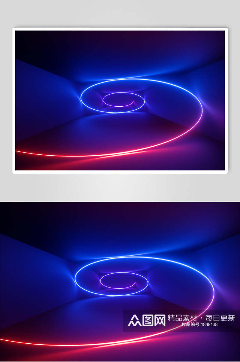 漩涡形状空间光线折射光效图片素材