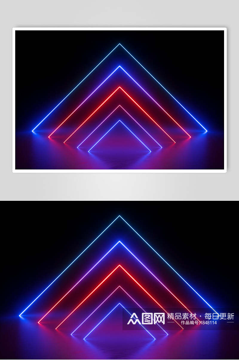 对称式空间光线折射光效图片素材