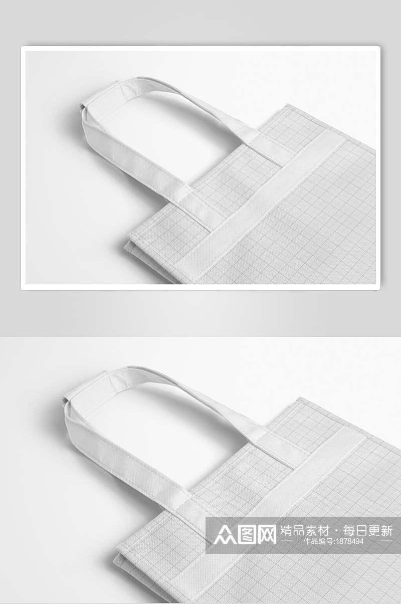 白色条理手提包平面效果图素材