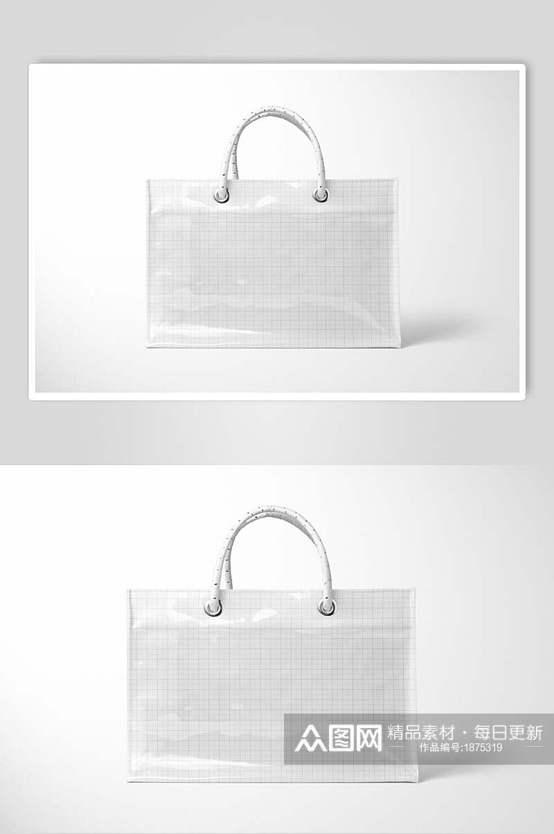 透明色手提袋样机贴图效果图素材
