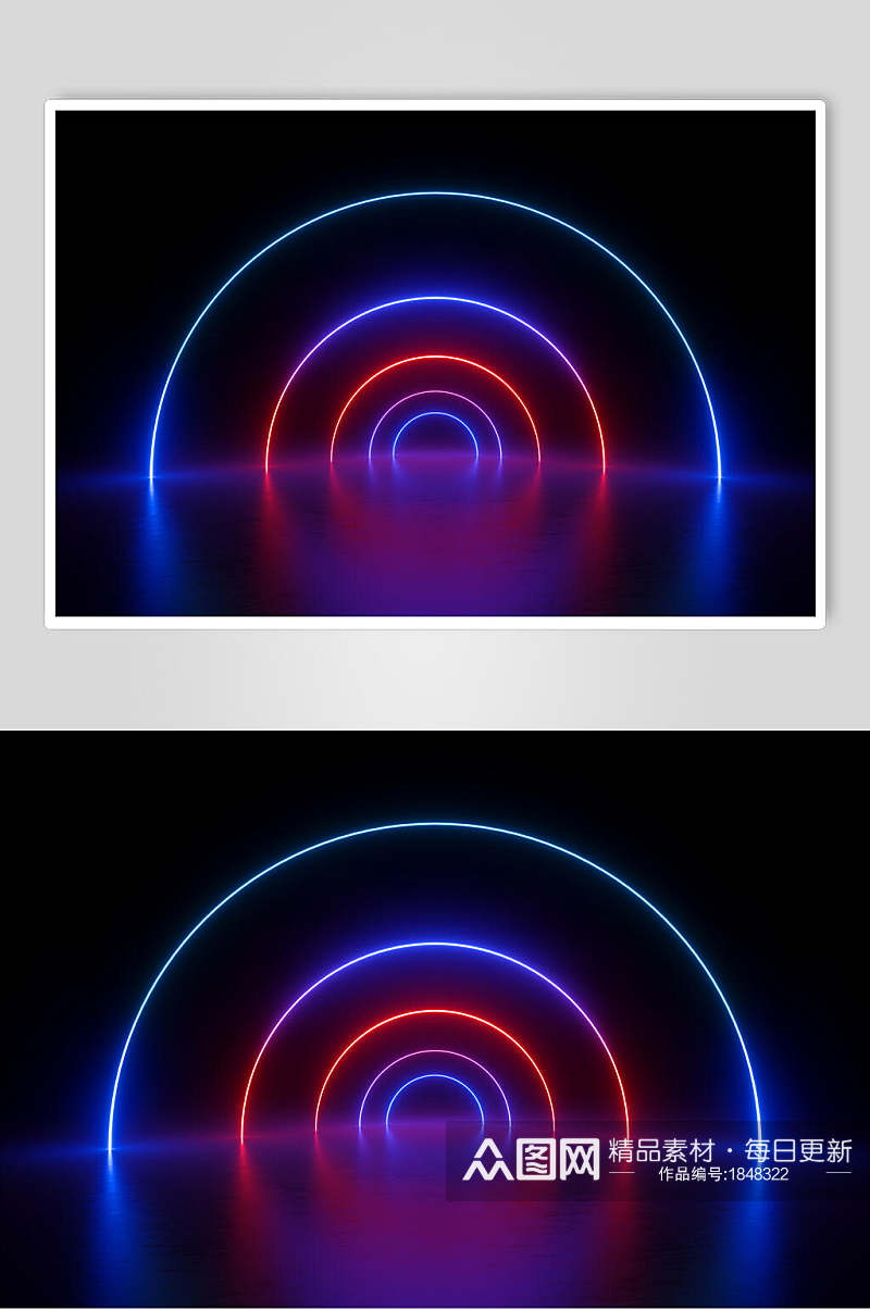霓虹灯空间光线折射光效图片素材