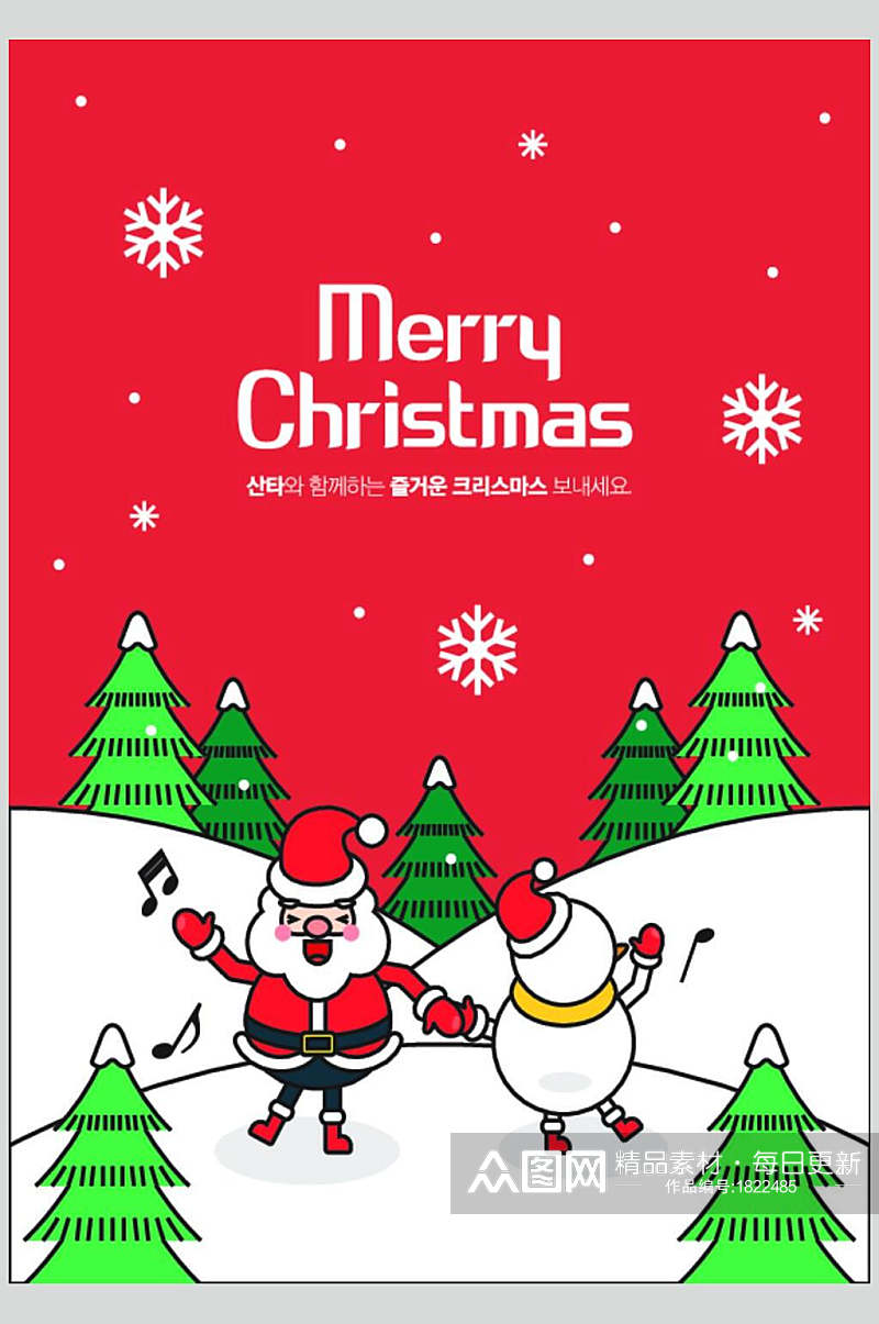 卡片圣诞节圣诞老人雪人设计元素素材素材