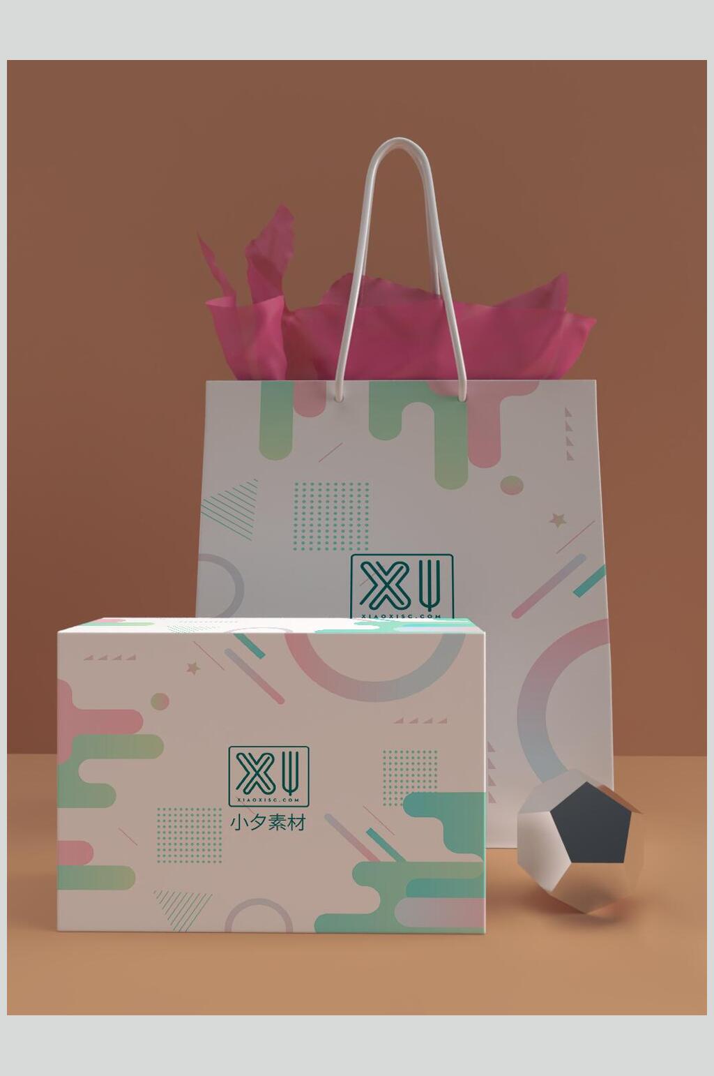 清新创意包装整套VI样机贴图效果图素材