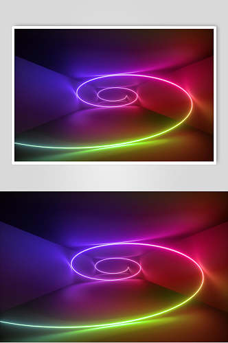 多彩漩涡线条空间光线折射光效图片