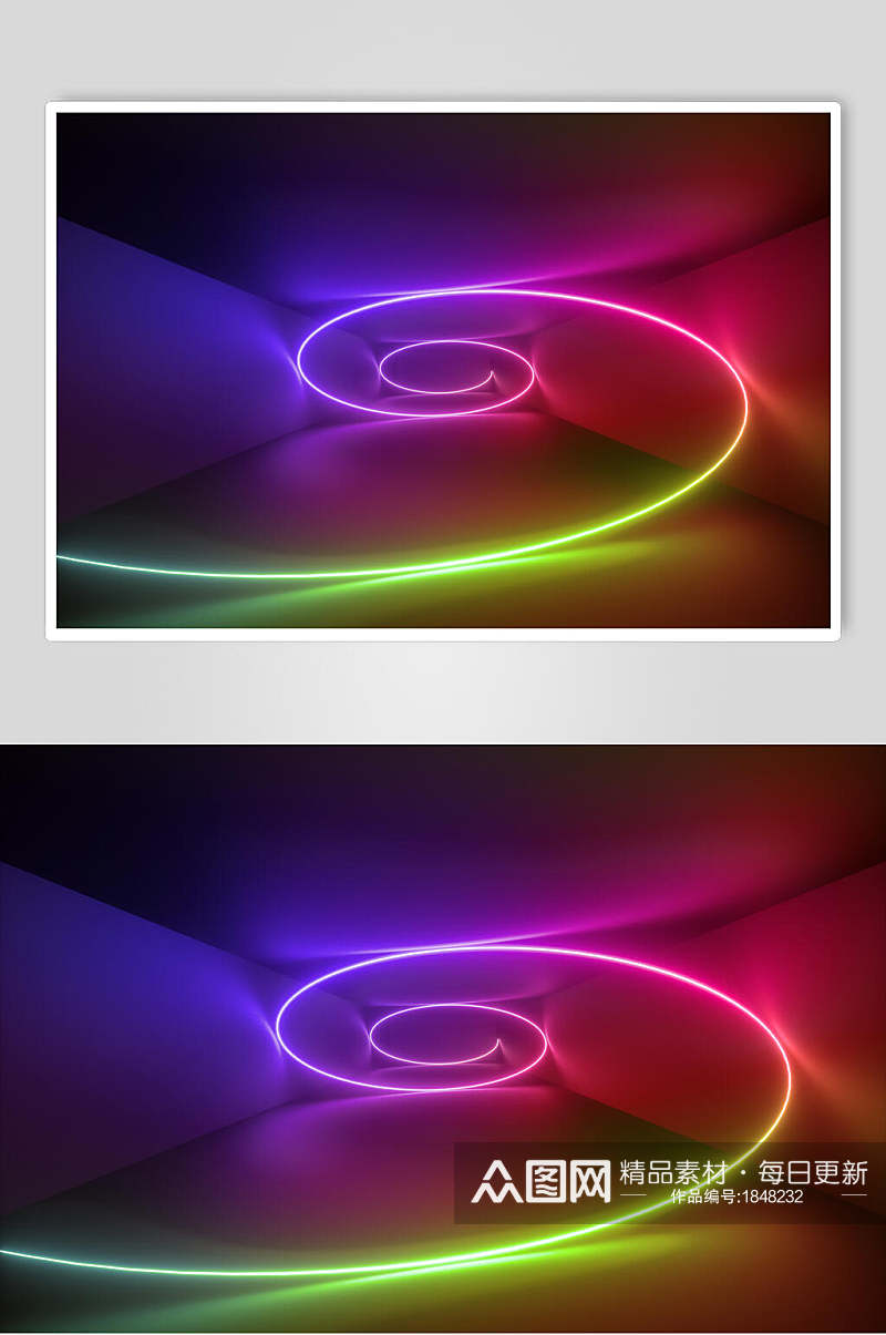 多彩漩涡线条空间光线折射光效图片素材