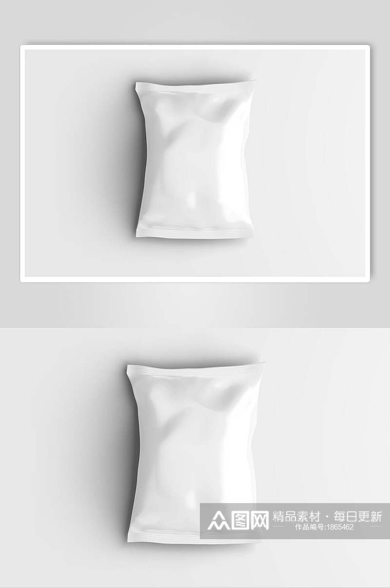 白色膨化食品包装样机效果图素材