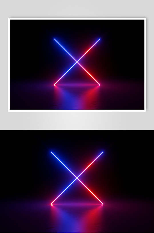 炫酷霓虹灯空间光线折射光效图片