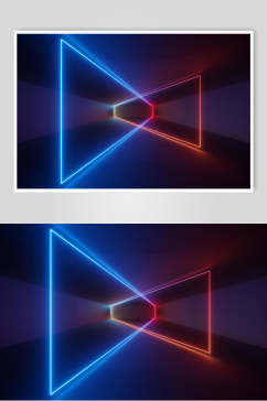 蓝红色交错空间光线折射光效图片