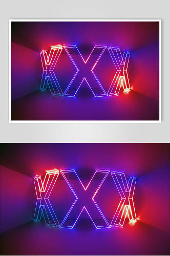 X型空间光线折射光效图片