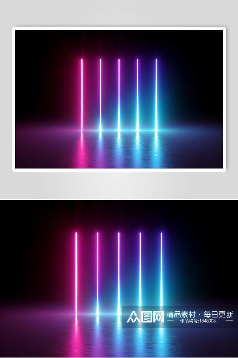 多彩空间光线折射光效图片素材