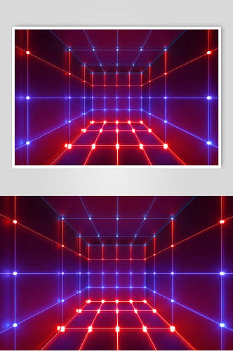 网格状空间光线折射光效图片