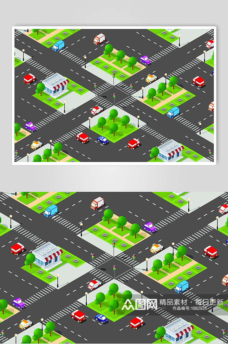 城市交通绿秩序设计素材素材