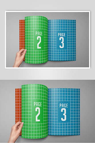 彩色企业宣传杂志画册样机效果图设计