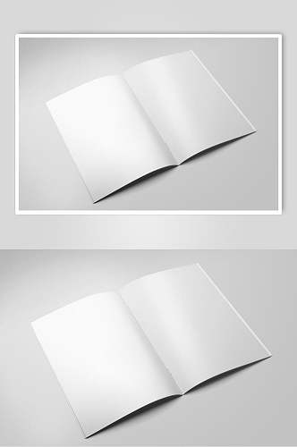 白色空白画册杂志样机效果图