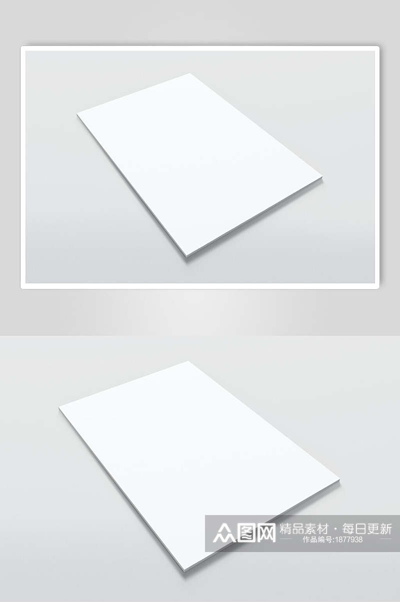 白色宣传册杂志画册样机效果图设计素材