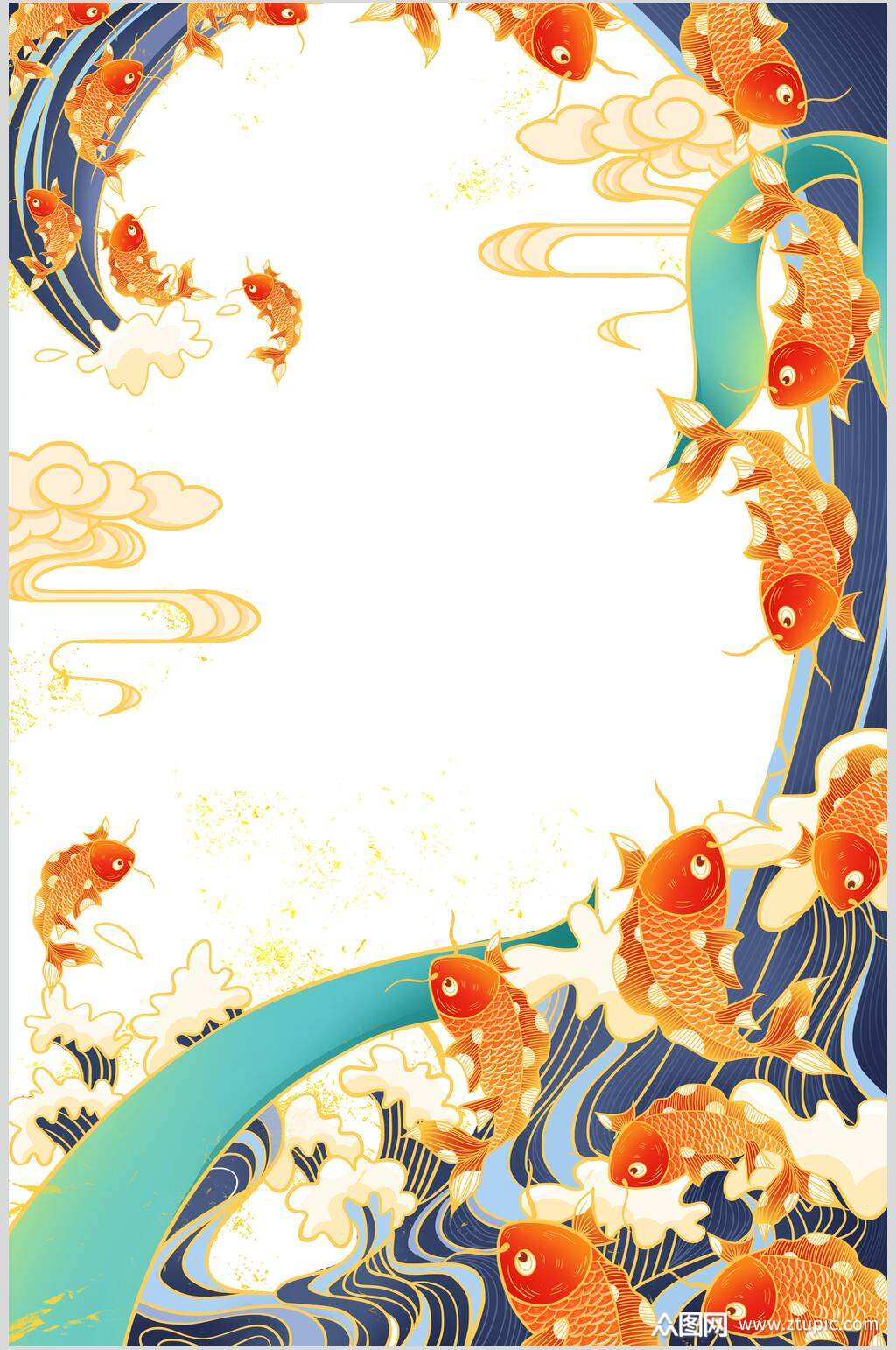 中国风国潮边框空白背景设计元素素材