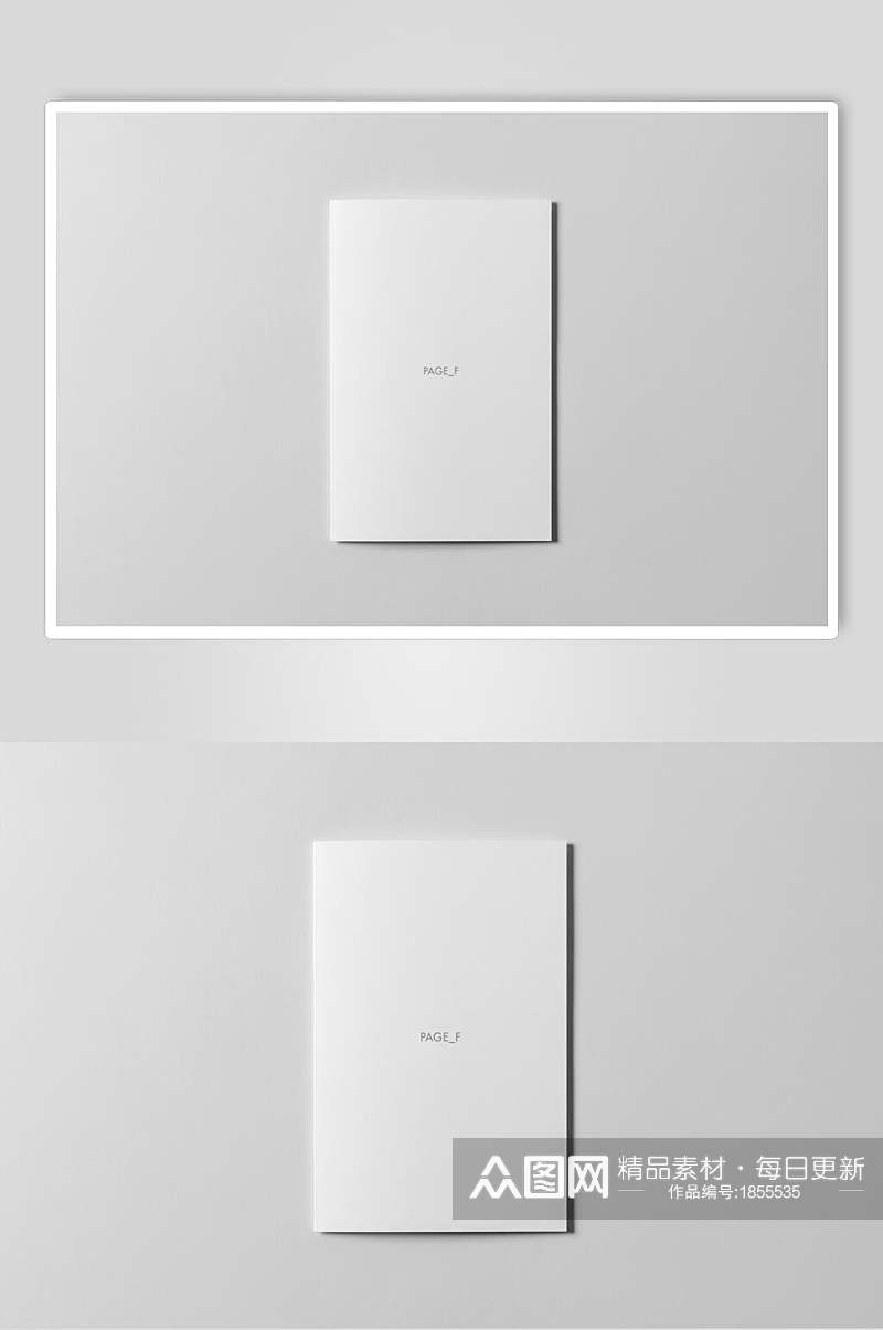 极简白色折页LOGO展示样机贴图效果图素材
