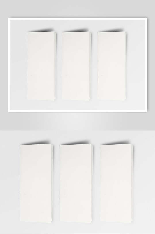 三本空白折页宣传单样机封面效果图