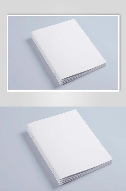 简约素雅骑马钉装画册样机效果图