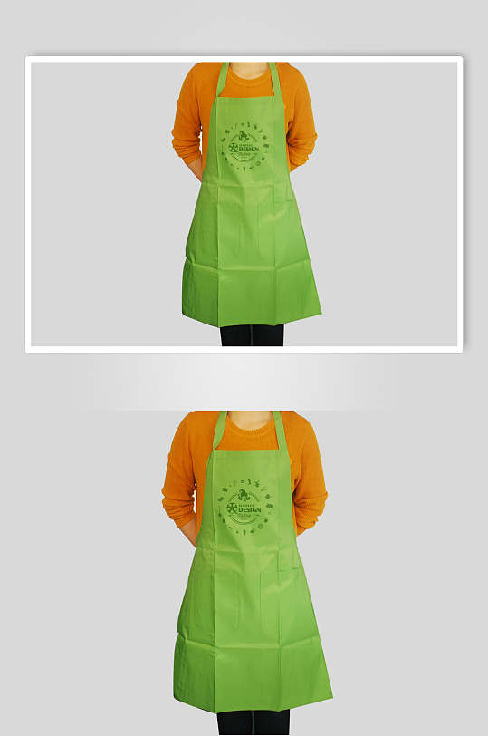 绿色绿色围裙样机贴图效果图