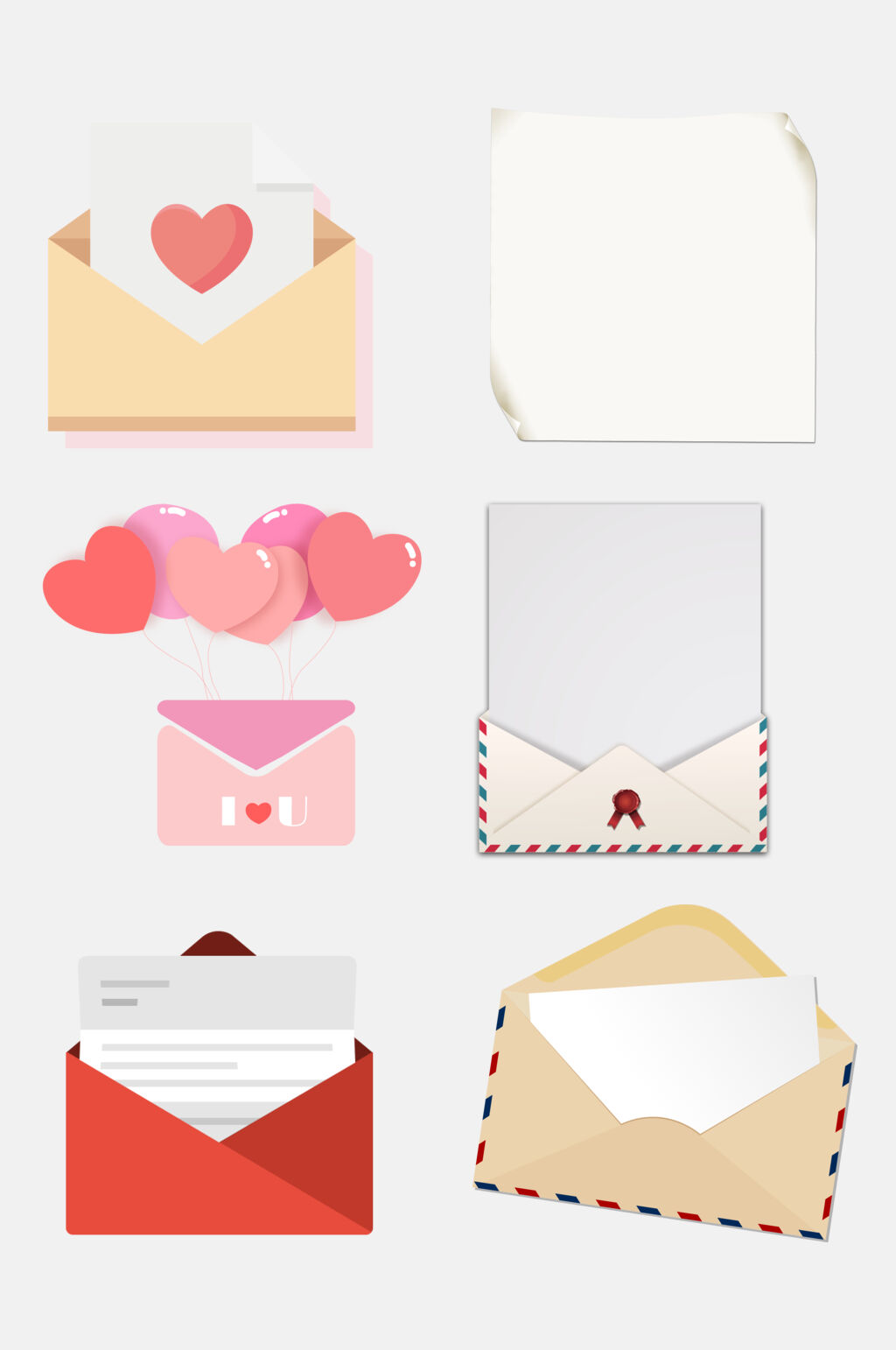 清新信封免抠设计元素素材