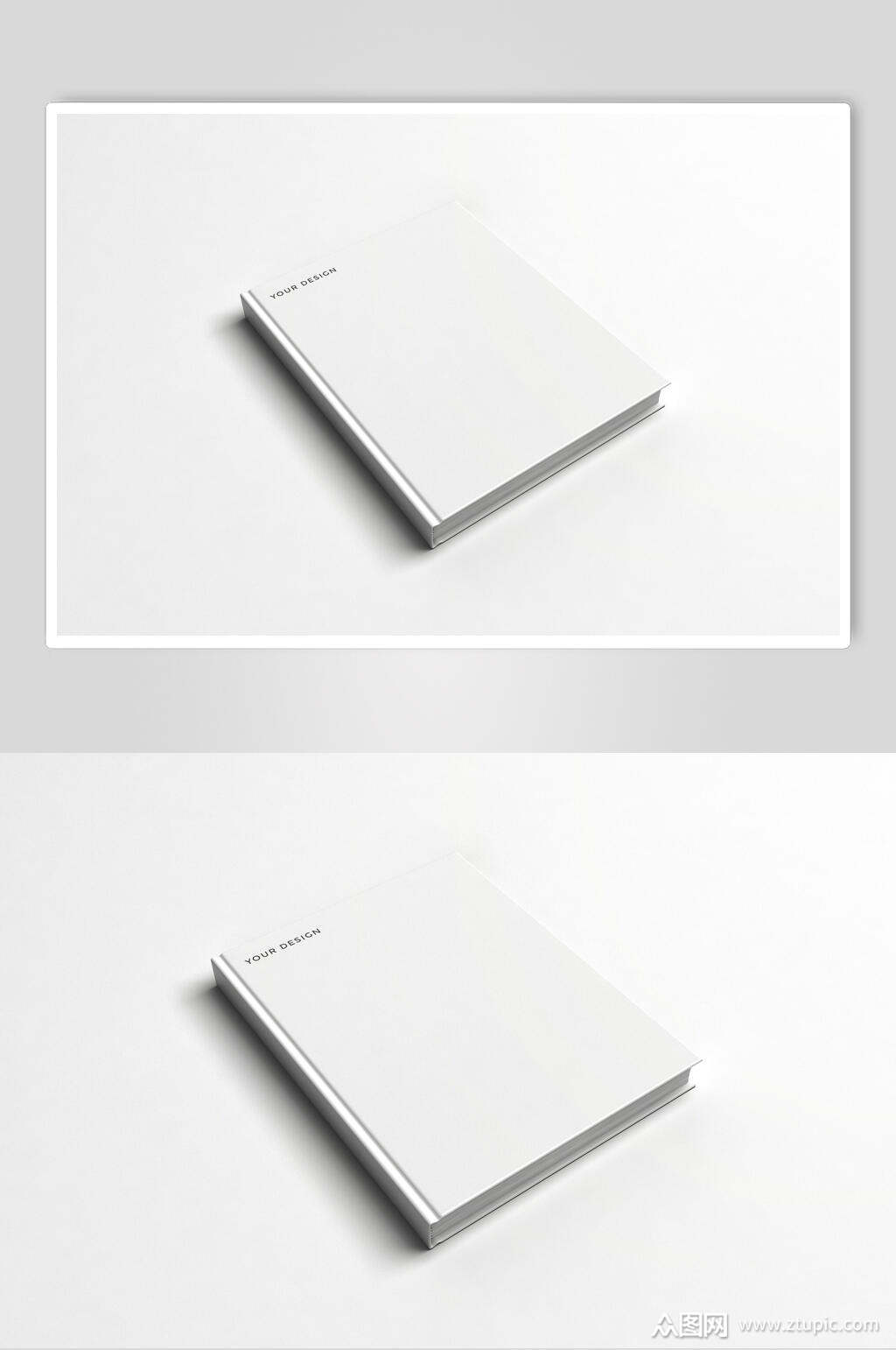 简约素白画册杂志样机效果图