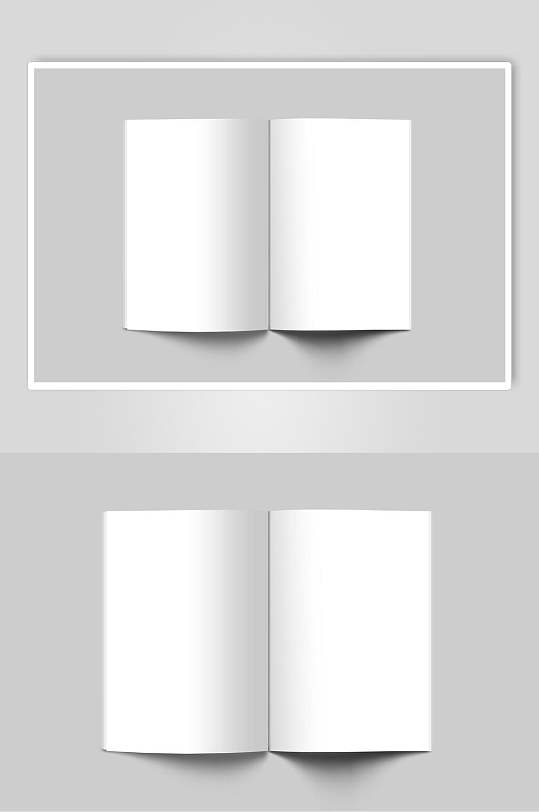 白色书籍画册杂志内容样机效果图