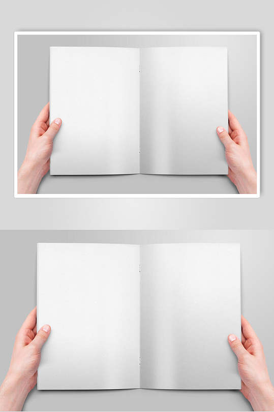 简约素雅骑马钉装画册样机效果图