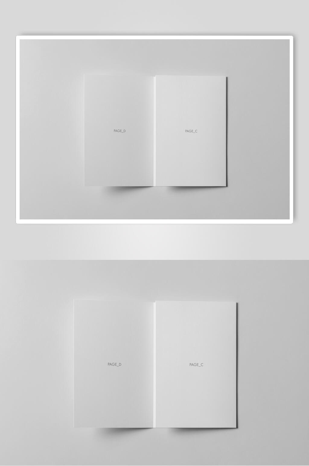 白色品牌折页LOGO展示样机贴图效果图素材