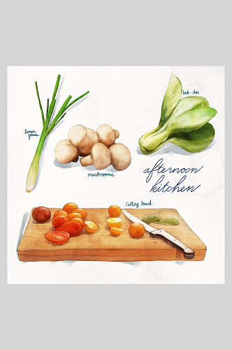 健康有机蔬菜食材美食插画素材