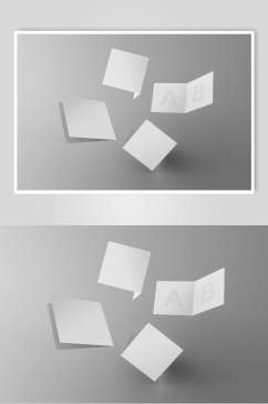 白色创意折页样机贴图效果图