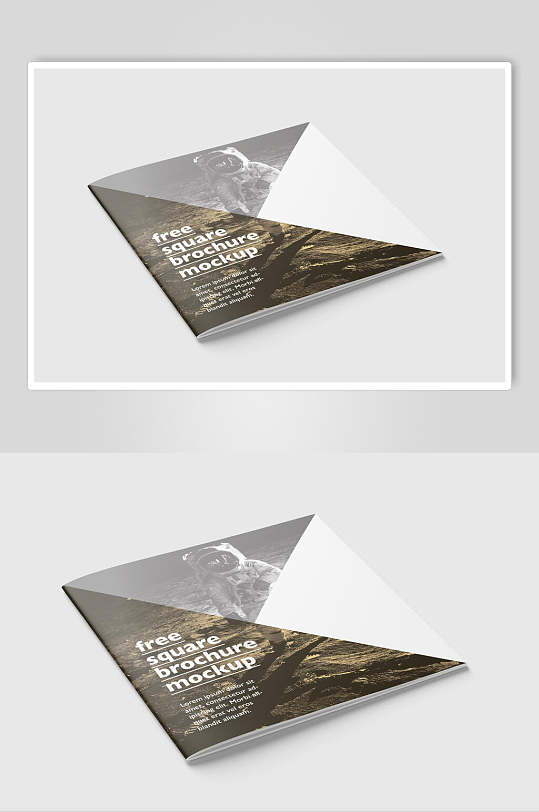 炫酷方形画册封面样机效果图