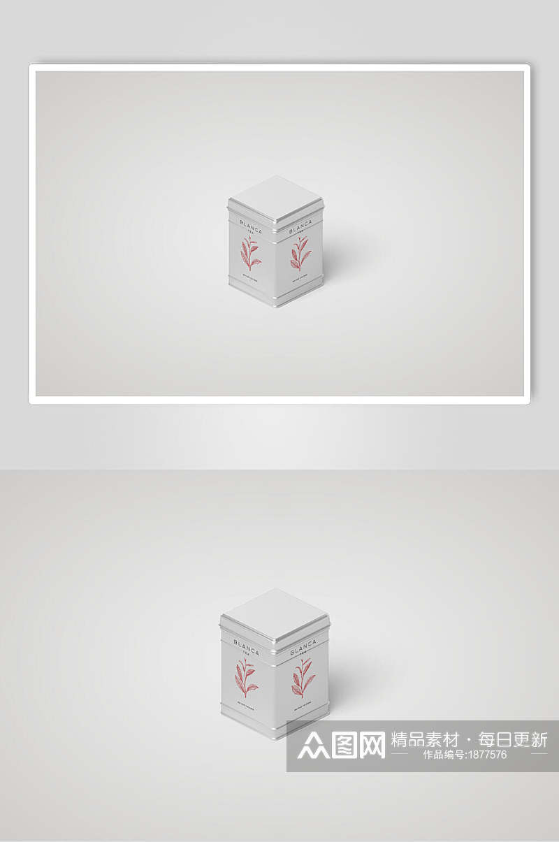 方形罐子包装样机效果图素材