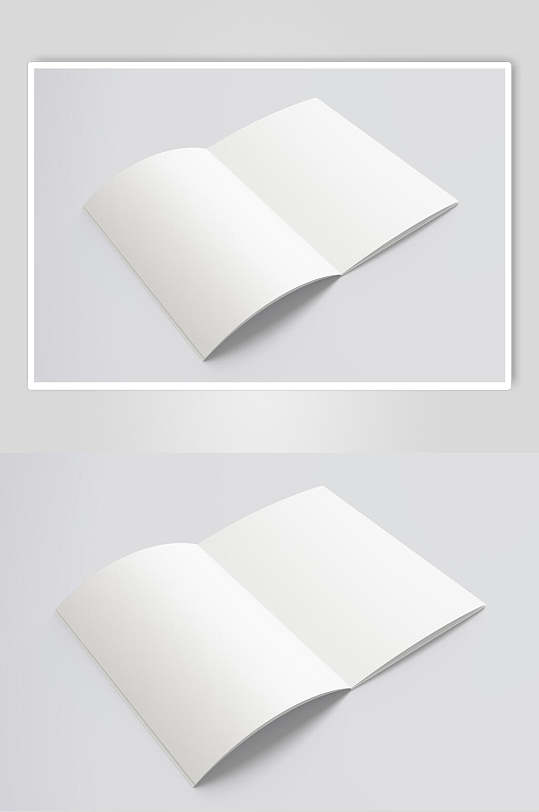 白色书本杂志画册样机内页效果图设计