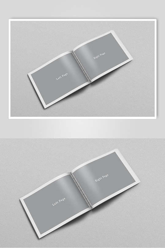 时尚杂志骑马钉装画册样机效果图