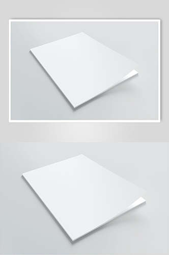 极简白色杂志画册样机封面效果图设计